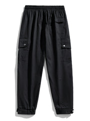 Men's Graphic Print Cargo Pants with Drawstring Waist