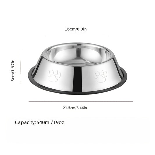 Stainless Steel Dog Feeder Bowl - Non Spill Non slip Dog Food Bowl