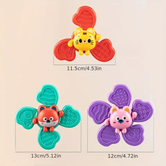 Baby Bath Toy Windmill with Suction Cup & Animal Spin Sucker