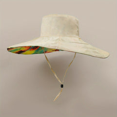 Tie Dye Print Reversible Sun Hat Wide Brim Bucket Hat UV Protection