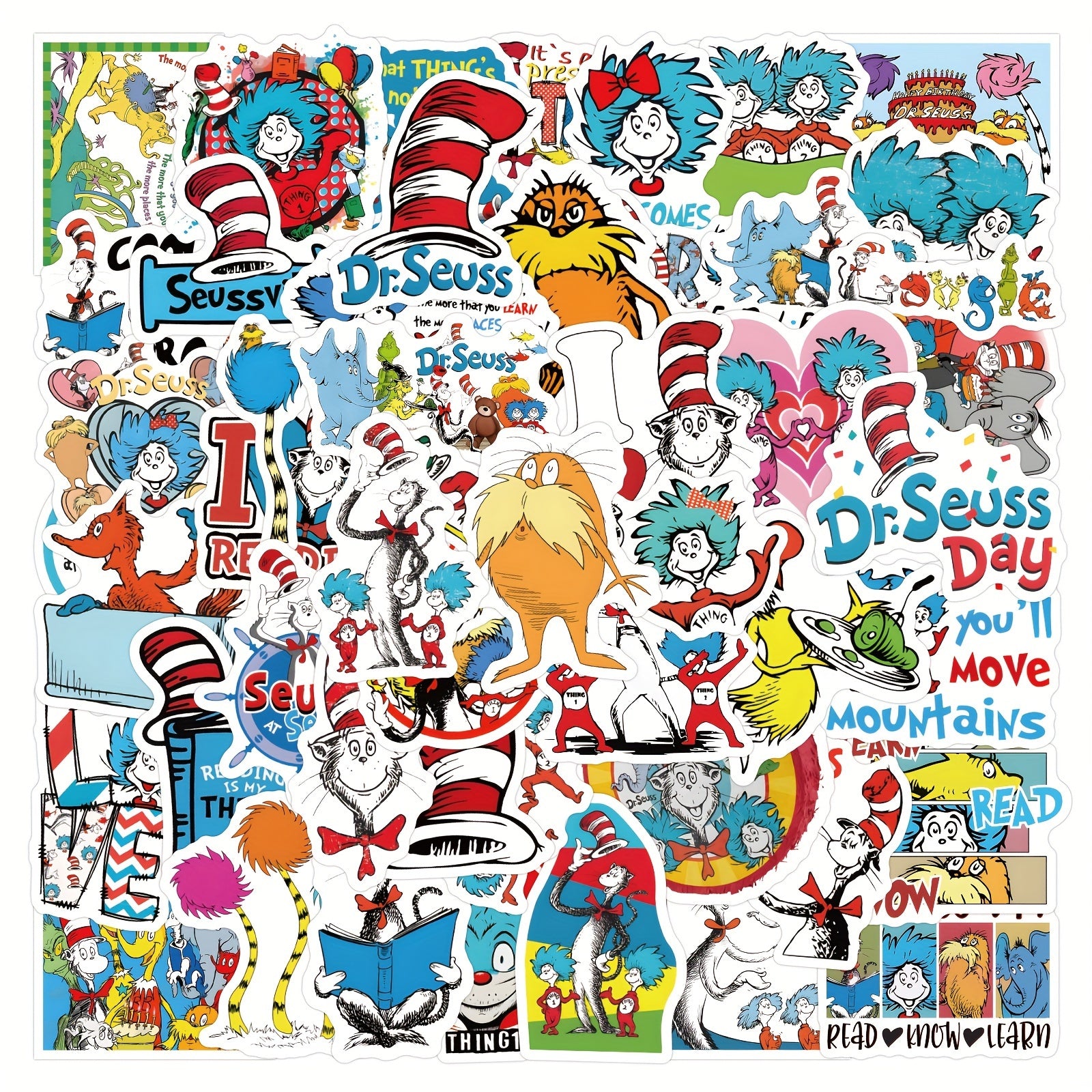 60pcs Dr Seuss Stickers Set