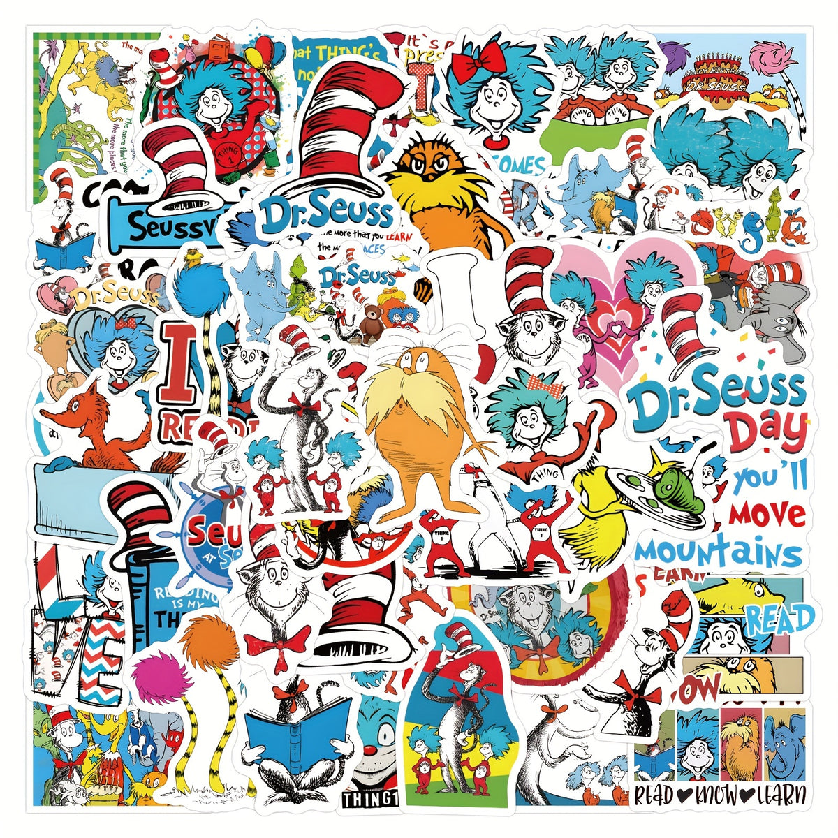 60pcs Dr Seuss Stickers Set