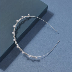 Rhinestone Faux Pearl Head Hoop for Women Girls