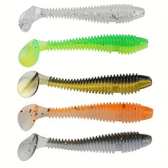 30pcs Paddle Tail Soft Lure Swimbait Slow Sinking Soft Worm
