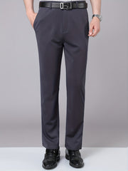 Men's Stretch Dress Pants Solid Color Semi-formal Business Trousers