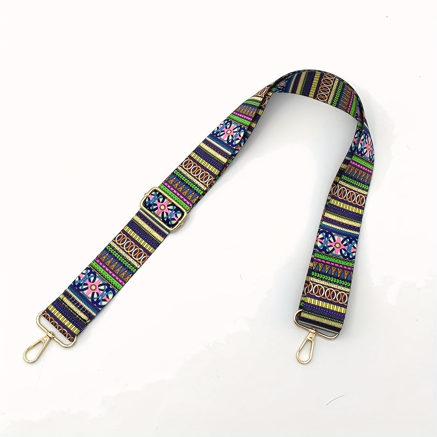 Vintage Geometric Pattern Wide Bag Strap Replacement Shoulder Bag