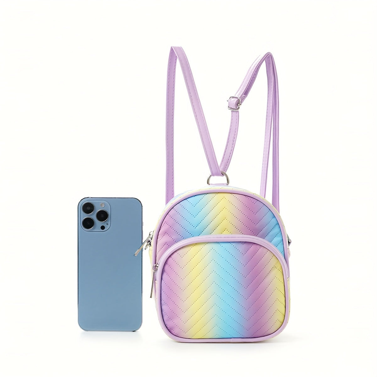 Large Capacity Rainbow Lightweight Quilted Backpack for Kids