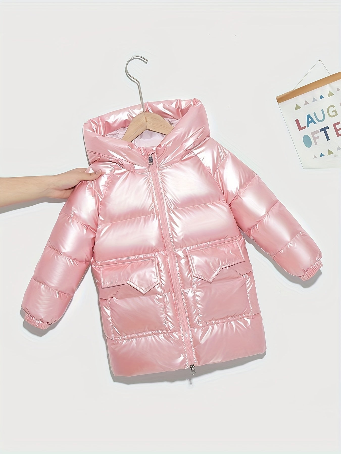 Kids Hooded Down Jacket Winter Warm Coat with Pockets