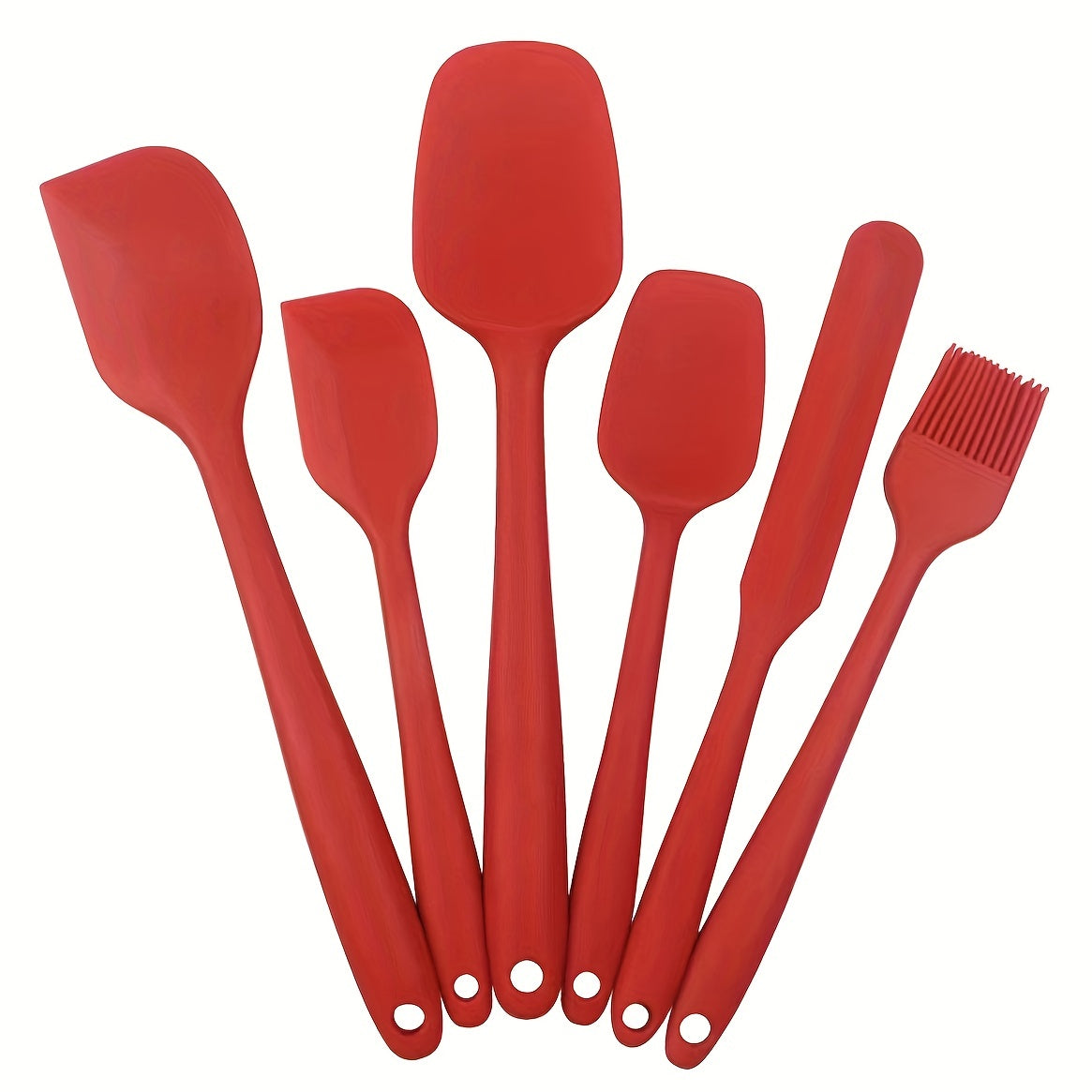 6pcs Silicone Kitchen Utensils Set Heat Resistant Non stick Pans Spatula Scraper