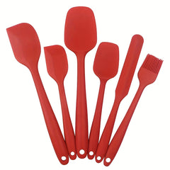 6pcs Silicone Kitchen Utensils Set Heat Resistant Non stick Pans Spatula Scraper