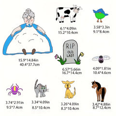 9 Pack Felt Cloth Old Woman Swallowed Fly Classroom Apron Teaching Aids