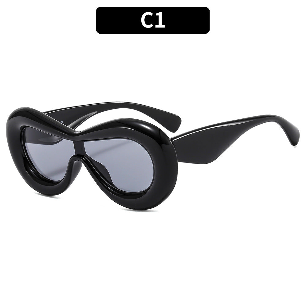 Thick Frame Sexy Lip Y2K Sunglasses Women Punk Party Shades Futuristic Eyewear