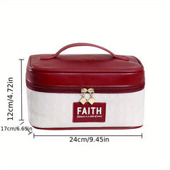 Portable Travel Makeup Organizer with Handle for Girls Women