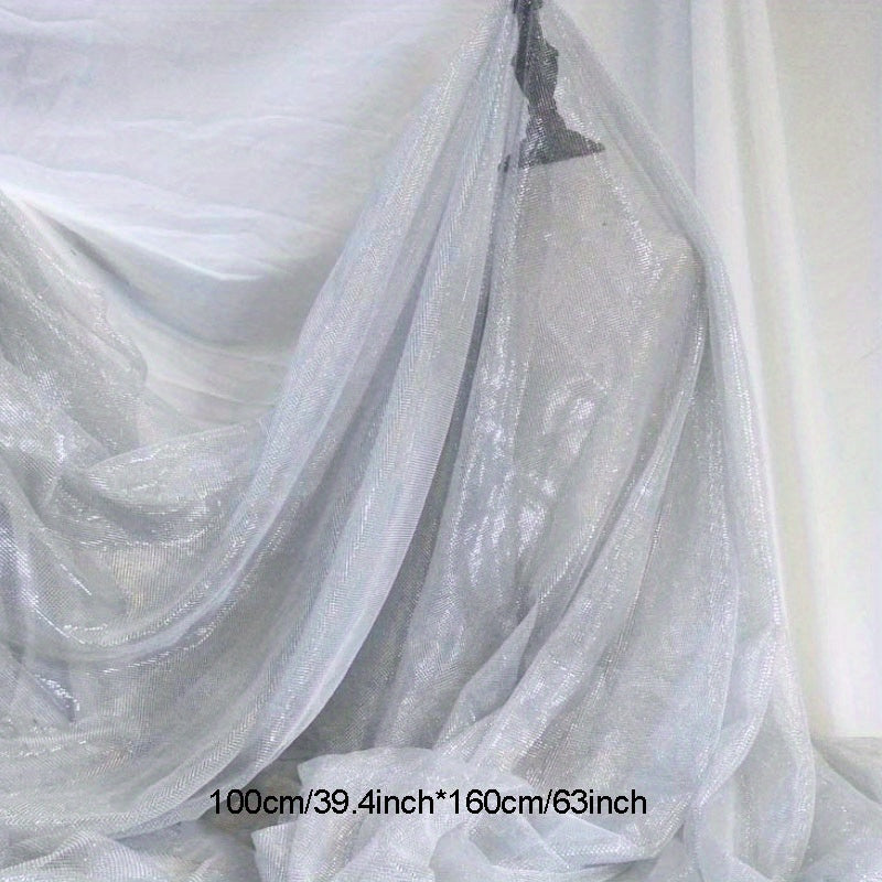 Pearl Silvery Hollow Mesh Perspective Fabric for Wedding Dress