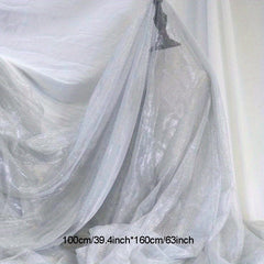 Pearl Silvery Hollow Mesh Perspective Fabric for Wedding Dress