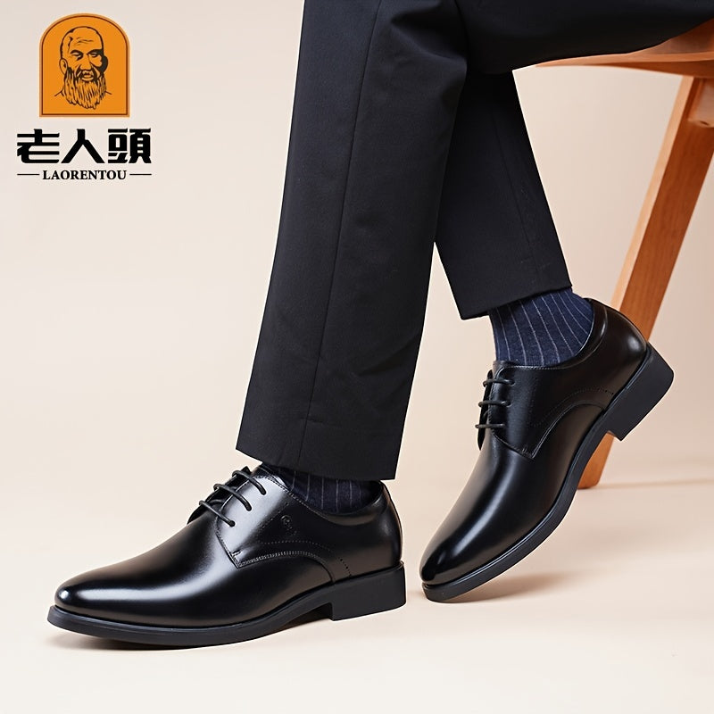 LAORENTOU Men's Leather Pointed Toe Dress Oxford Shoes