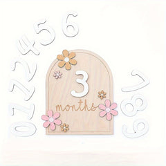 Wooden Milestone Birth Sign Photography Milestone Card