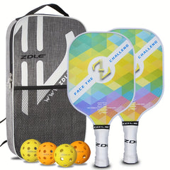 2pcs Glass Fiber Pickleball Paddles with Polypropylene Core