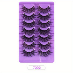 Faux Mink False Eyelashes Thick Curling Extension Makeup 7 Pairs