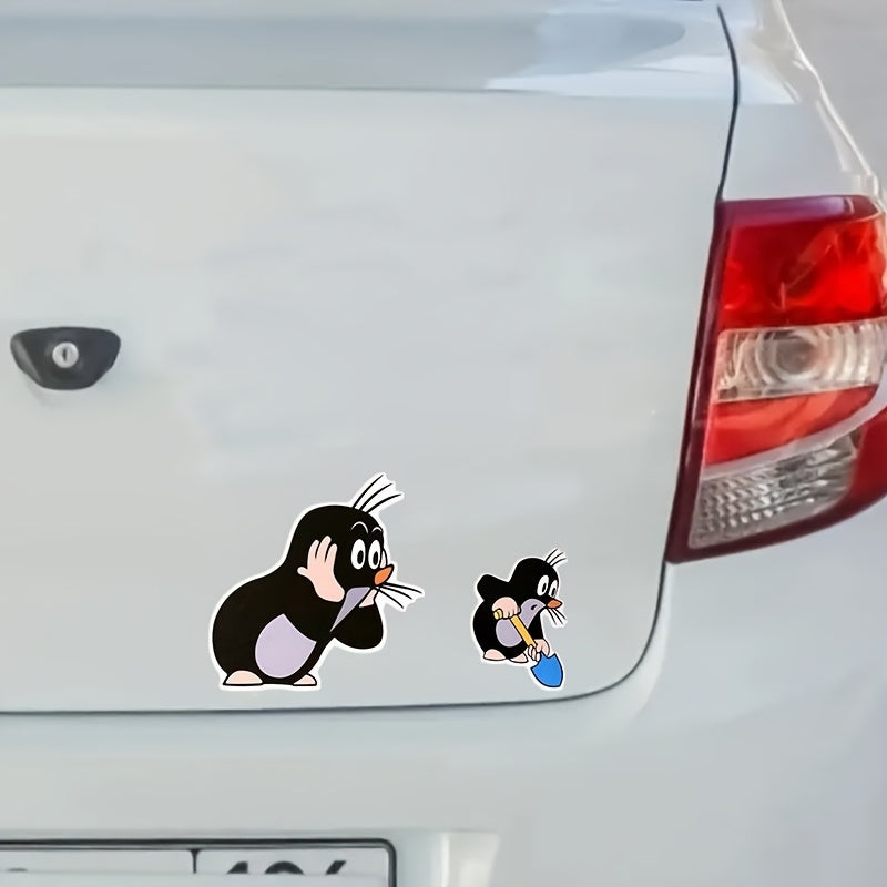 2 Little Mole Stickers Car Modification DRD Mouse Worship Retro
