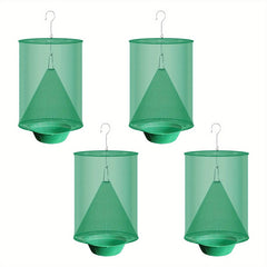 4pcs Outdoor Hanging Ranch Fly Traps Reusable Fly Killer Cage