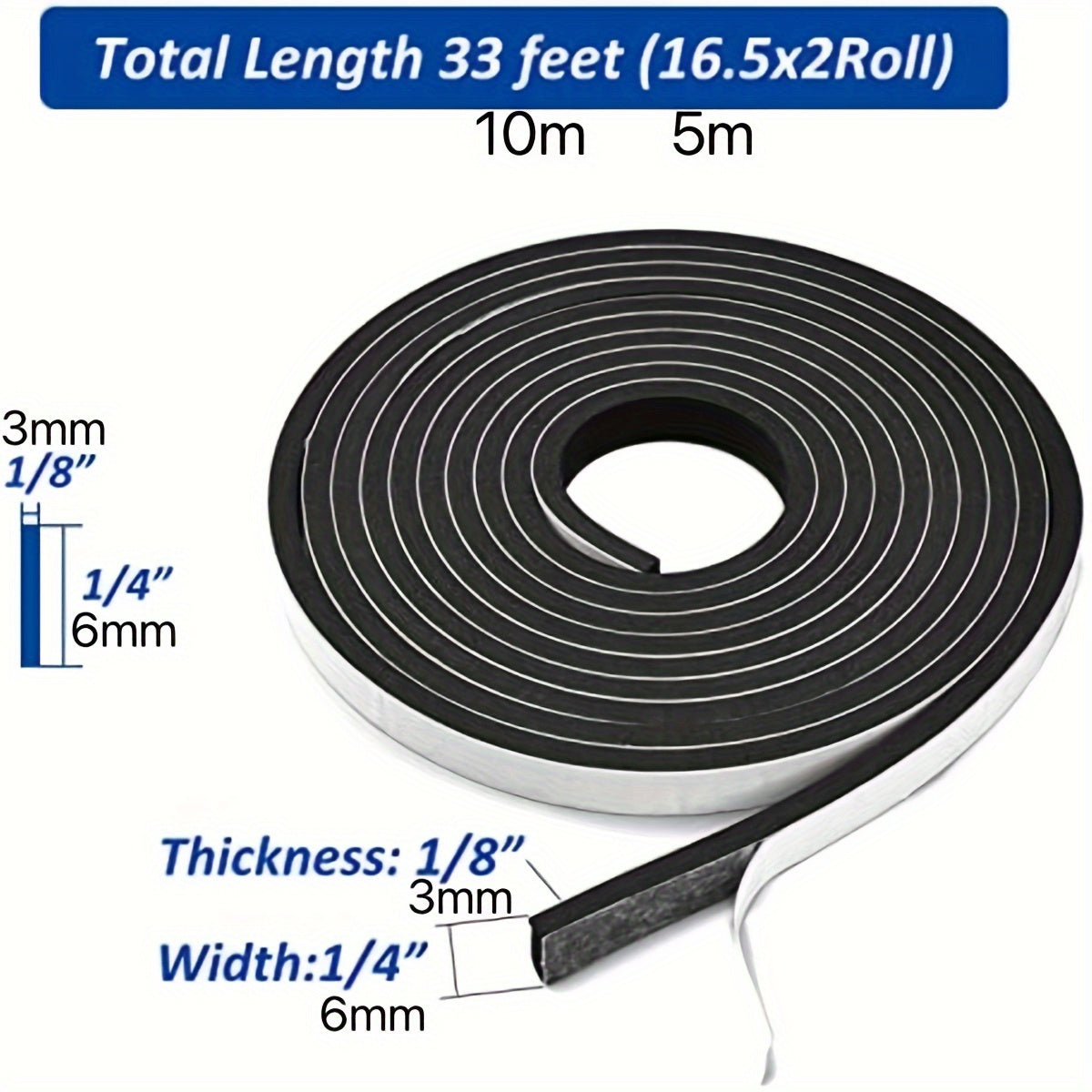 Foam Self Adhesive Weather Stripping Tape for Doors and Windows