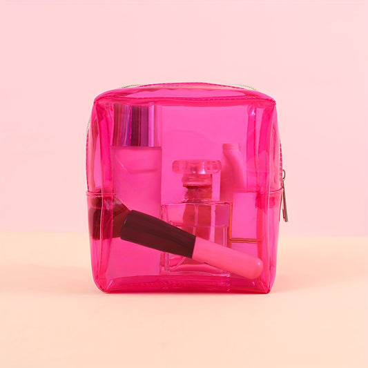 Clear PVC Waterproof Lipstick Bag Travel Portable Roomy Zipper Pouch Makeup Bag