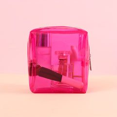 Clear PVC Waterproof Lipstick Bag Travel Portable Roomy Zipper Pouch Makeup Bag