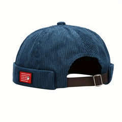 Retro Corduroy Docker Brimless Beanie Sailor Cap Hat