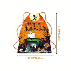 Halloween Gift Kids Drawstring Backpack Storage Bag