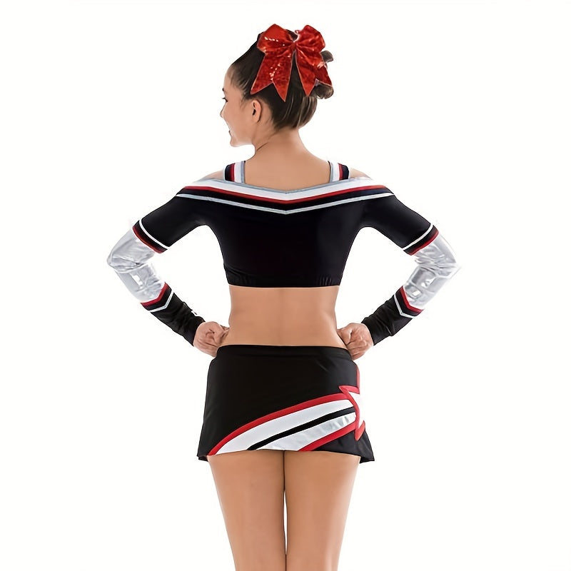 12PCS Glitter Cheer Hair Bows Ponytail Holder Elastic Band For Teen Girls Sports