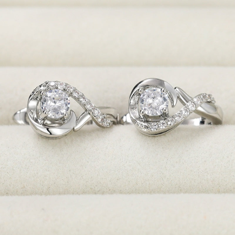 925 Silver Zircon Earrings For Women Wedding Jewelry