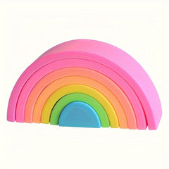 Colorful Silicone Stacking Blocks Toy for Shape Recognition & Matching Puzzle