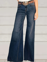  High Rise Non stretch Flared Leg Jeans