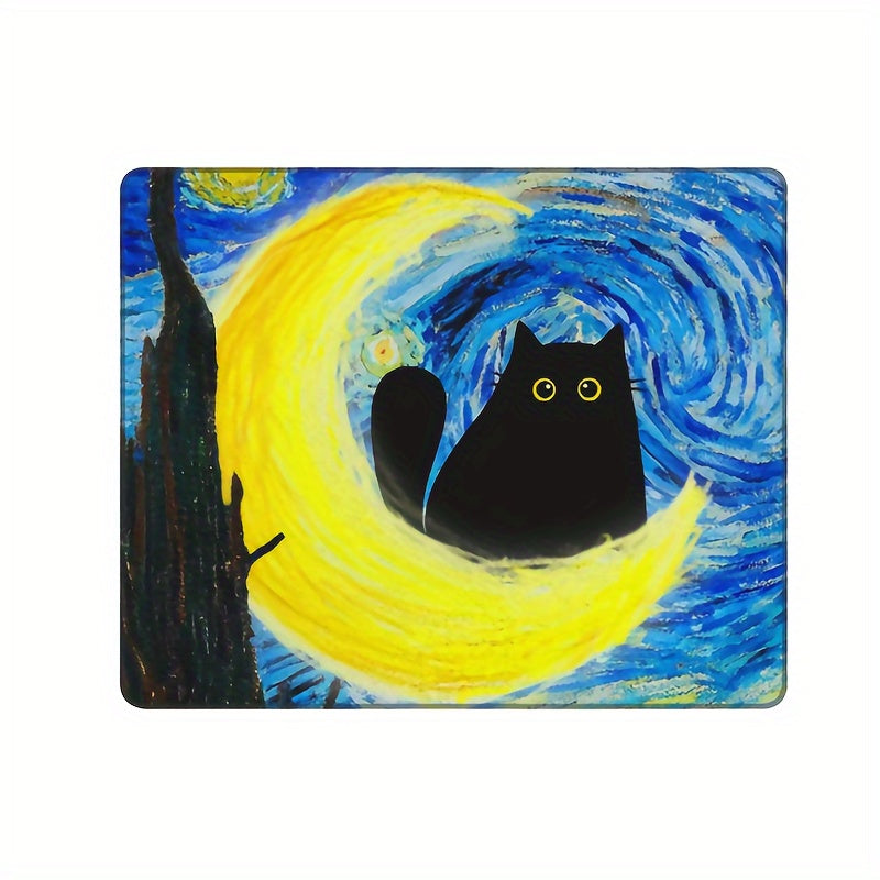 Kitten Print Mouse Pad, Washable Non-slip Office Computer Line Mouse Pad