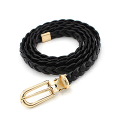 Thin Rope Belt Women's Hand-knit PU Leather Belt