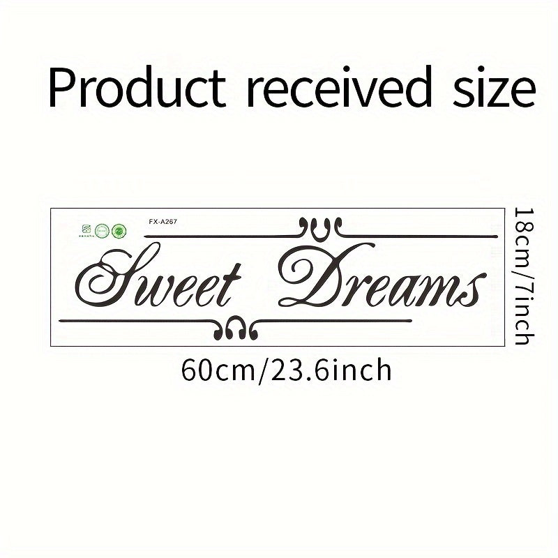 Sweet Dreams Wall Sticker For Bedroom Self-adhesive Removable 23.6in x 7in