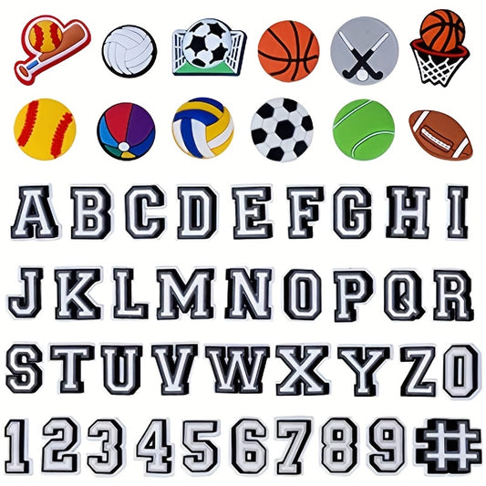 49pcs Sports Ball Style Shoe Charms for Clog Shoes Wristband Bracelet