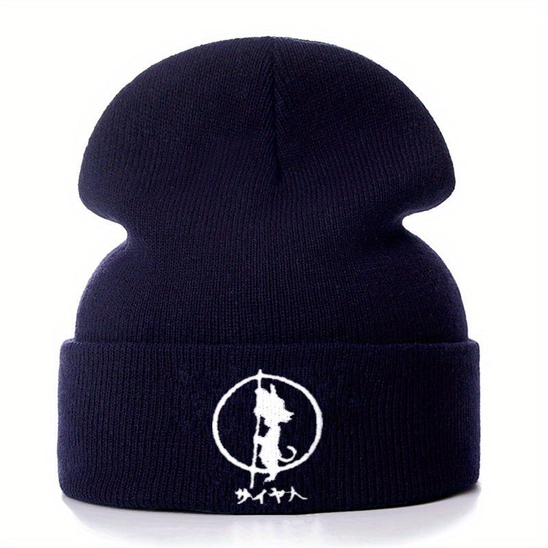 Embroidery Anime Cartoon Beanie Hat Knitted Warm Winter Hats