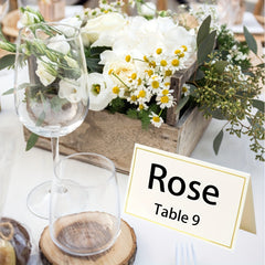 100pcs Gold Foil Border Place Cards for Table Setting Wedding Reception