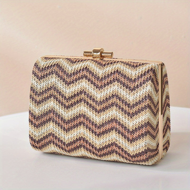 Chinese Style Straw Handbag Prom Purse Wedding Party Dinner