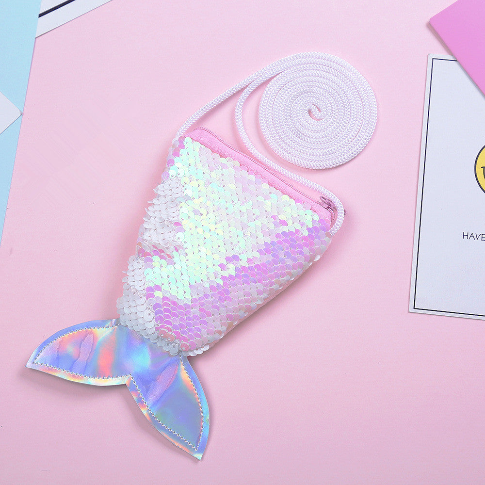 Sequin Mermaid Tail Shoulder Bag Messenger Coin Purse Wallet Crossbody