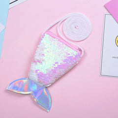 Sequin Mermaid Tail Shoulder Bag Messenger Coin Purse Wallet Crossbody
