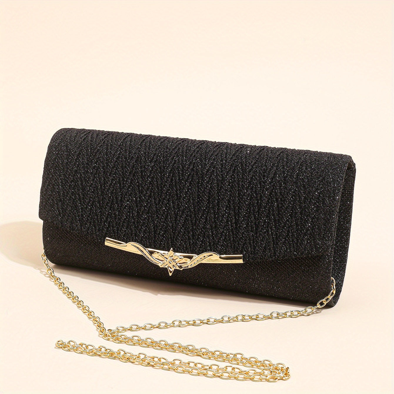 Glitter Flap Square Shoulder Bag for Evening Events