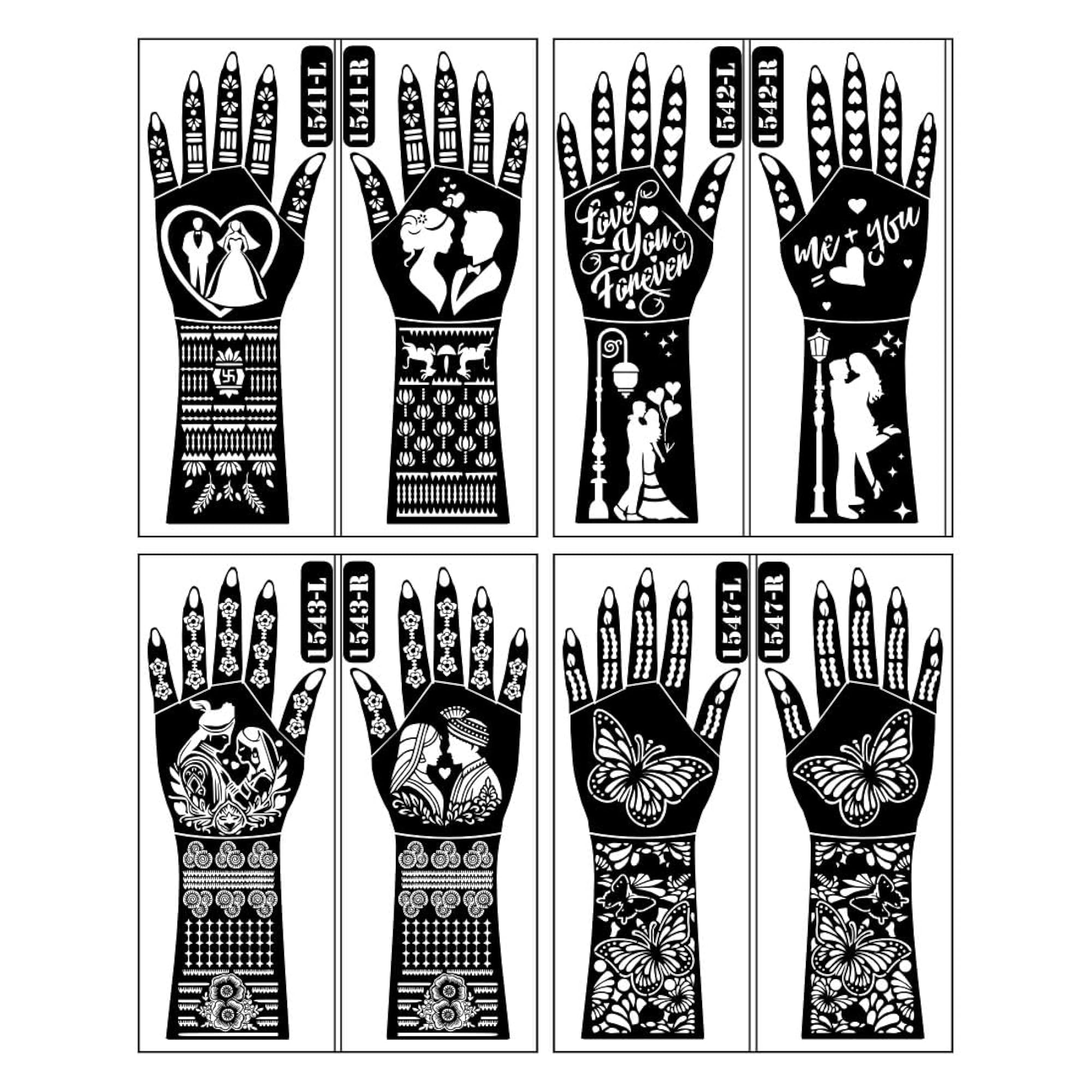 Couple Love Mehndi Stencil Sticker Design for Weddings – CRAZE