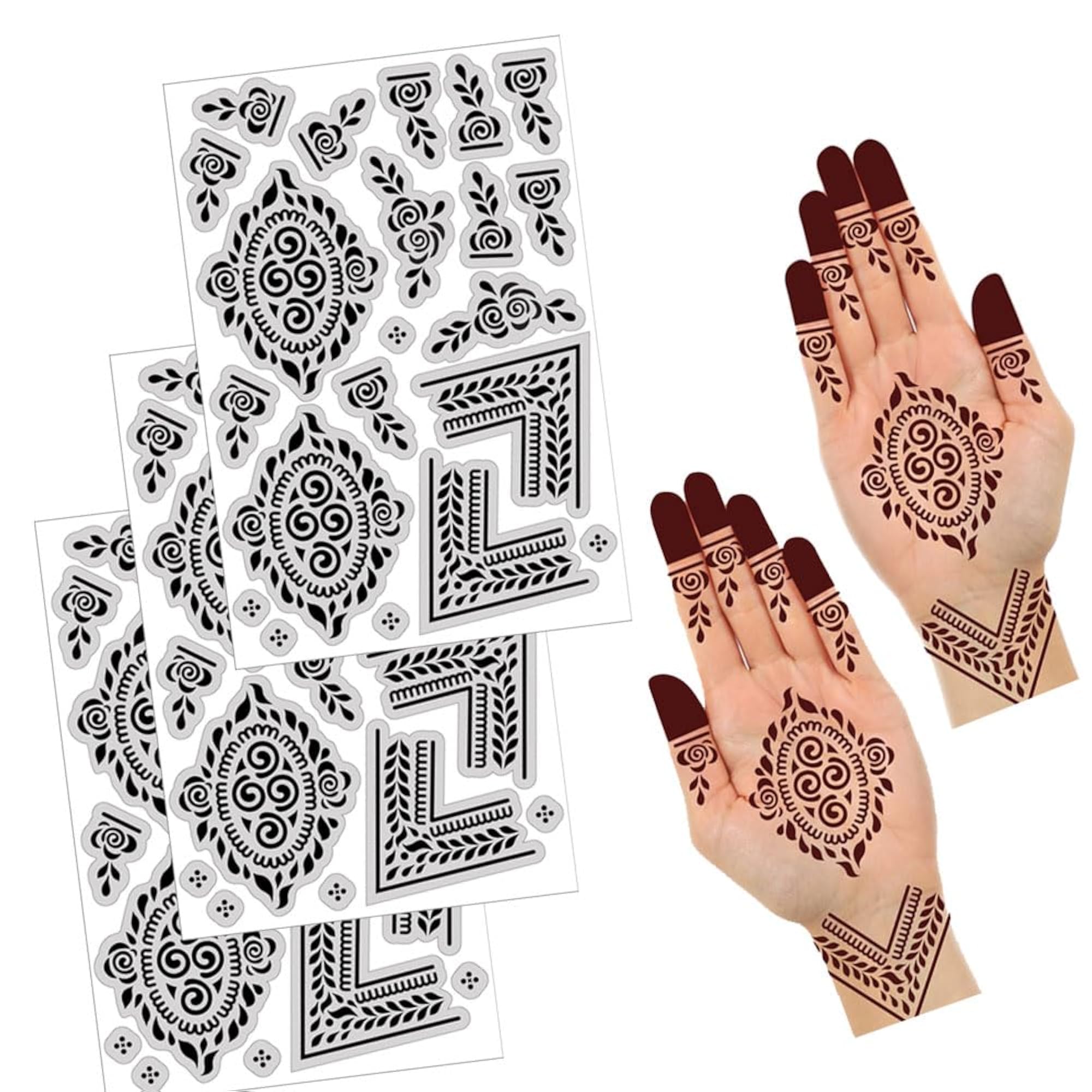 Arabic Mehndi Design Template Stencil for Easy Apply Henna Tattoo – CRAZE