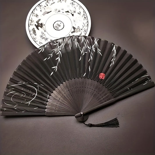 Silky Fan Chinese Style Folding Fan Ornament Floral Pattern Women's Handheld Fan