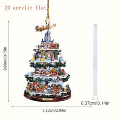 Flat 2D Acrylic Christmas Tree Pendant - Holiday Wishes & Festive Atmosphere