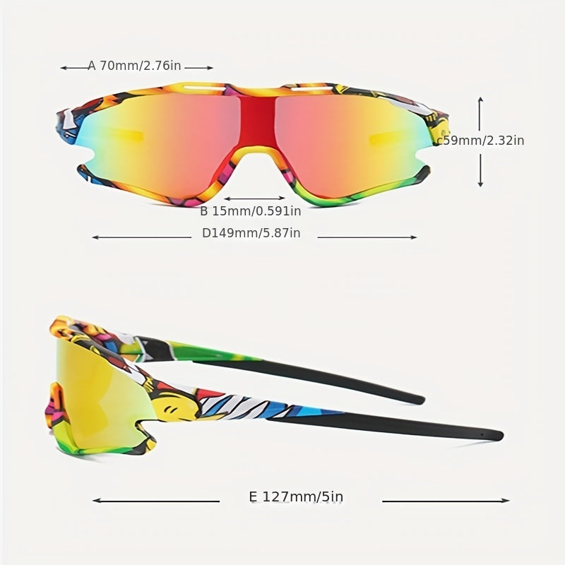 Men's Colorful Cycling Sports Sunglasses with Case & Cloth