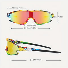 Men's Colorful Cycling Sports Sunglasses with Case & Cloth